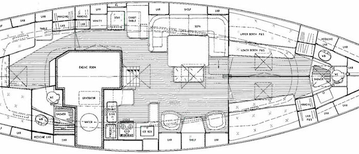 Hallberg-Rassy 45, BROCK Layout 1