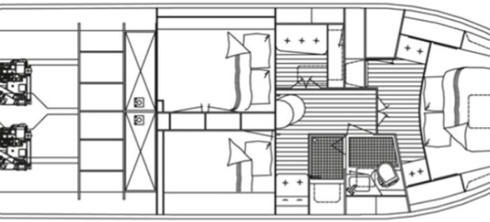 Nord West 390 Flybridge, FREJA Layout 2